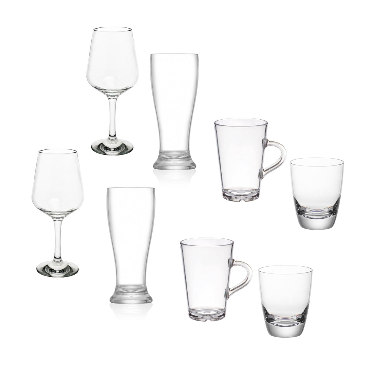 Set van 8 stuks onbreekbare glazen