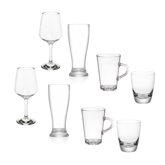 Set van 8 stuks onbreekbare glazen